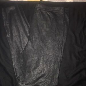 Black Shiny/nude Pants